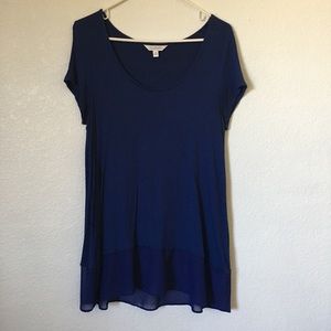 Navy Ladies Short Sleeve Blouse
